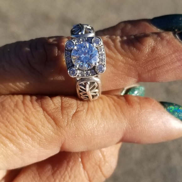 Sale! Vintage 925 sterling silver 2 carat   moissanite diamond antique ring - Picture 17 of 17